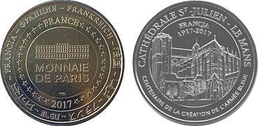 Médaille souvenir de la Monnaie de Paris - Cathédrale Saint-Julien 2017 en cupro nickel