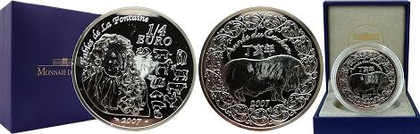 Commémorative 1/4 euros Argent année du Cochon France 2007 BU - Monnaie de Paris