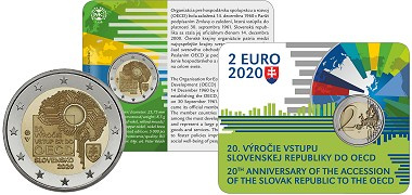 Commémorative 2 euros Slovaquie 2020 BU Coincard - 20 ans adhésion à l'OCDE