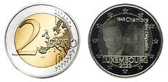 Commémorative 2 euros Luxembourg 2023 BU - Chambre des Députés Hologramme - Poinçon KNM