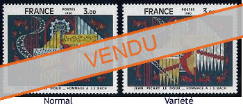 Variété Hommage à J.S. Bach de Jean Picart Le Doux - 3.00f multicolore avec Partition Blanche