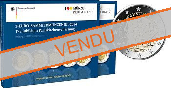 Commémorative 2 euros Allemagne 2024 BE Coincard - Constitution de Francfort - 5 ateliers