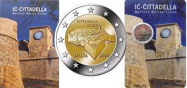 Commémorative 2 euros Malte 2024 BU Coincard - Citadelle de Gozo