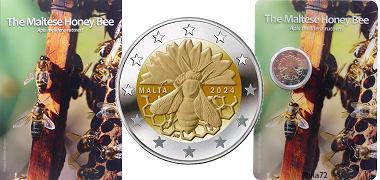 Commémorative 2 euros Malte 2024 BU Coincard - L'abeille Maltaise