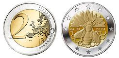 Commémorative 2 euros Malte 2024 UNC - L'abeille Maltaise