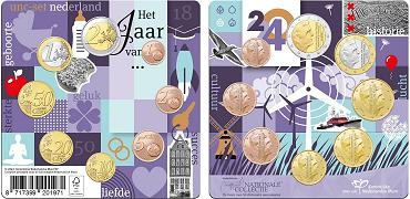 Série complète 1 cent à 2 euros Pays-Bas année 2024 UNC L'air sous blister - effigie du roi Willem Alexander