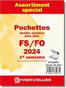 Assortiment de 46 Pochettes Yvert et Tellier double soudures fond noir pour timbres gommés - 1er Semestre 2024