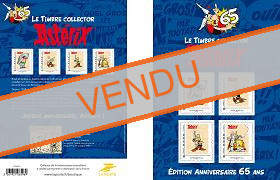 Collector 65 Ans d'Astérix 2024 tirage autoadhésif - bloc 4 timbres TVP 20g - lettre verte