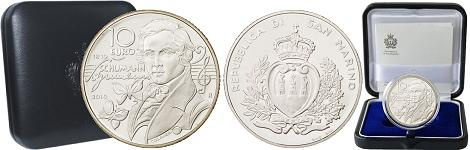 Commémorative 10 euros Argent Saint-Marin 2010 BE - Robert Schumann