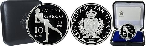 Commémorative 10 euros Argent Saint-Marin 2013 BE - Emilio Greco