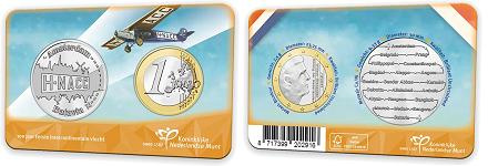 Coincard officiel 1 euro + Médaille Pays-Bas 2024 BU - Premier Vol