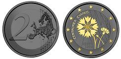 Commémorative 2 euros Estonie 2024 UNC Ruthénium & Or - Le Bleuet (en prévente)