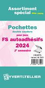 Assortiment de 5 Pochettes Yvert et Tellier double soudures fond noir pour timbres autoadhésifs - 2ème Semestre 2024 (en prévente)