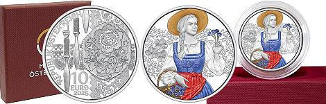 Commémorative 10 euros Argent Autriche 2025 BE - Le Dirndl (en prévente)