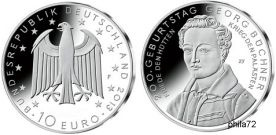 Commémorative 10 euros Allemagne 2013 UNC - Georg Buchner